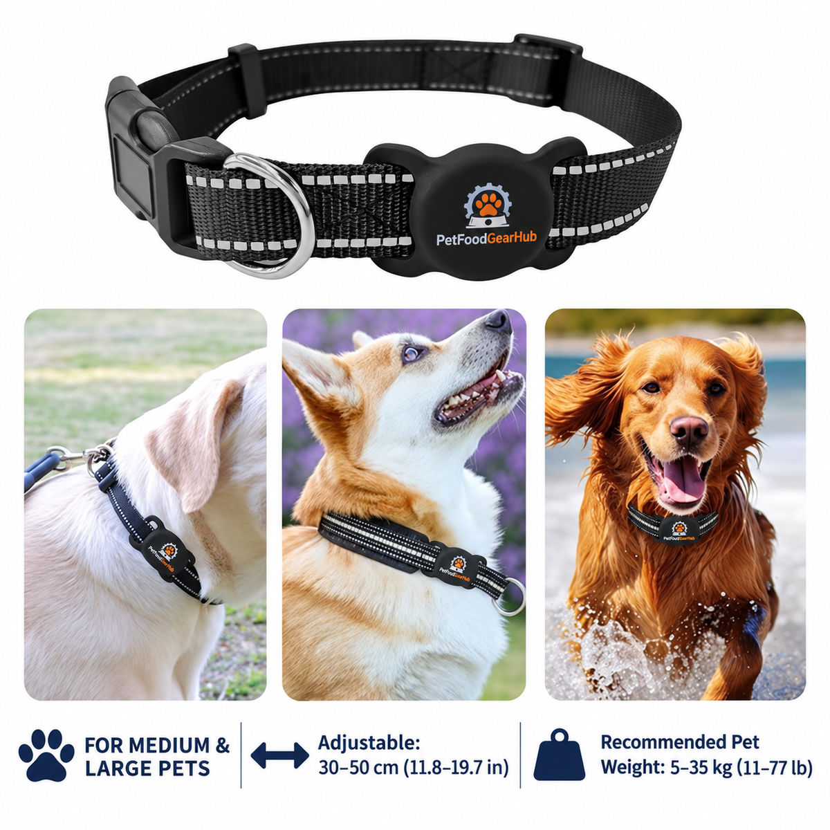 Pink Smart Pet Tracker Collar – adjustable black pet tracker collar fit guide