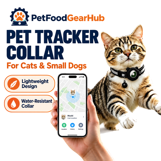 Black Smart Pet Tracker Collar – black pet tracker collar for cats and small dogs