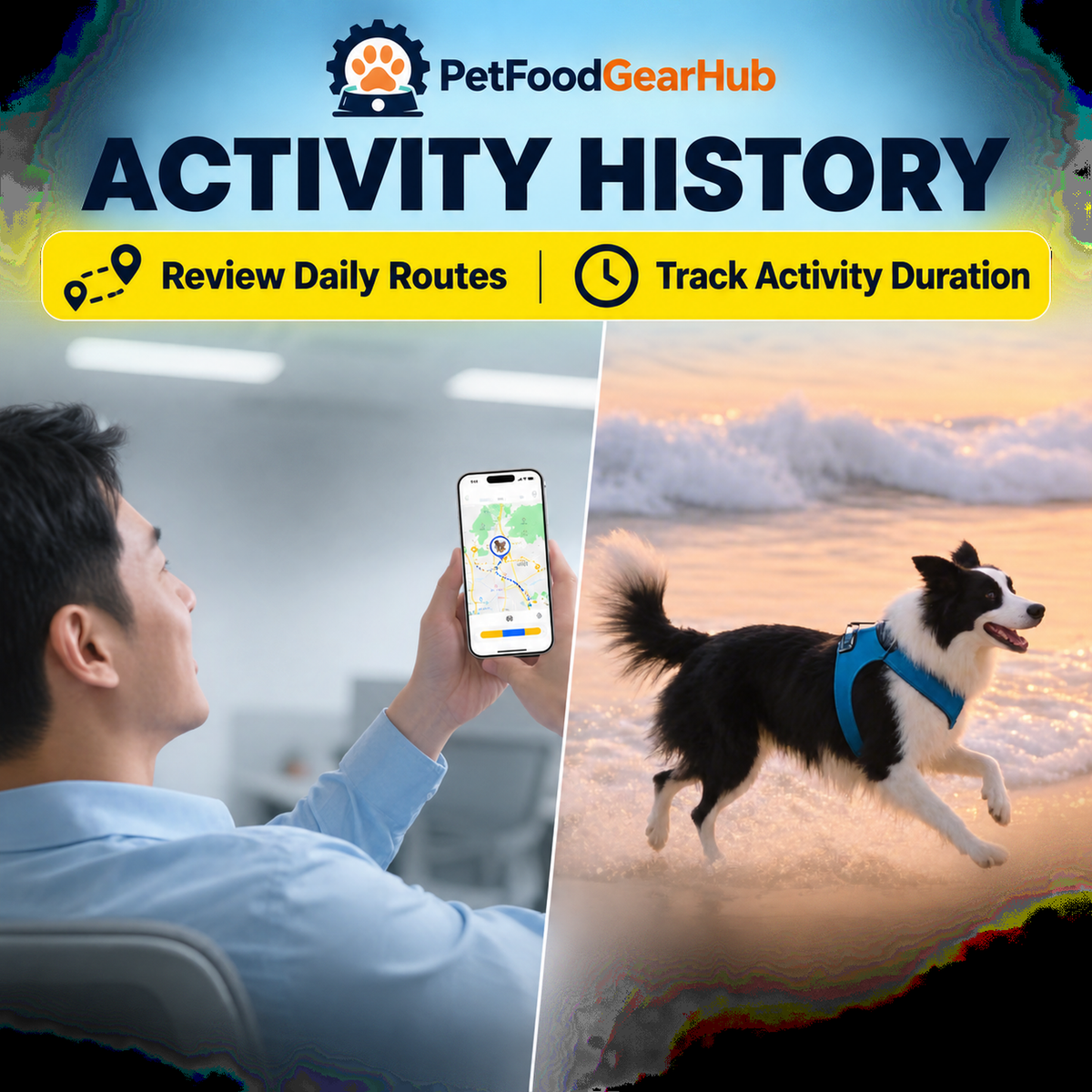 GPS Pet Tracker Collar with Voice Recall – pet tracker activity history overview