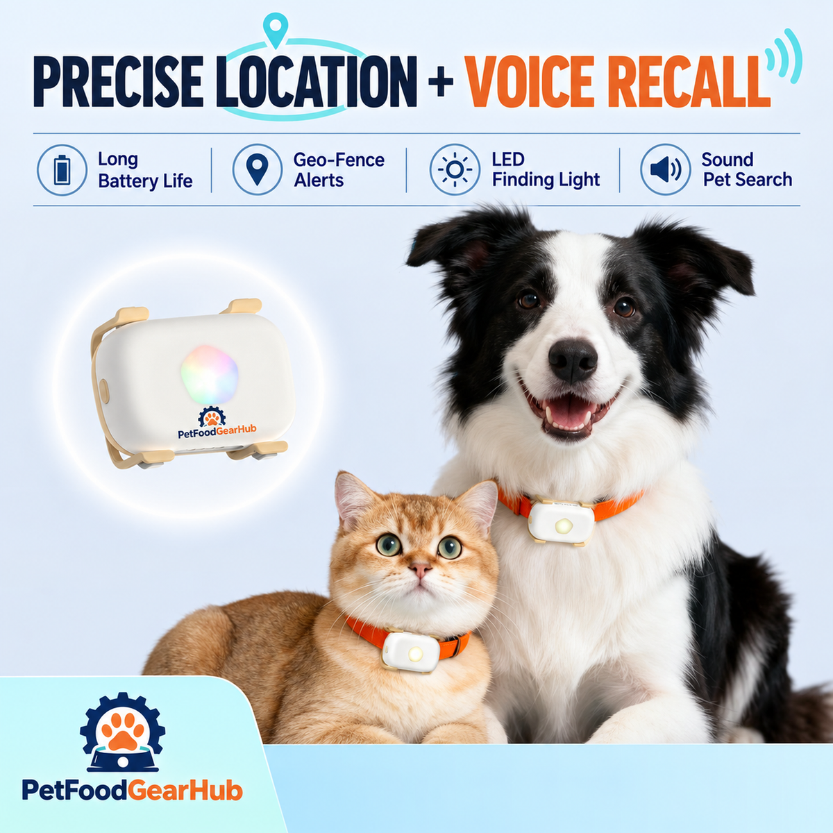 GPS Pet Tracker Collar with Voice Recall – GPS pet location and voice recall features