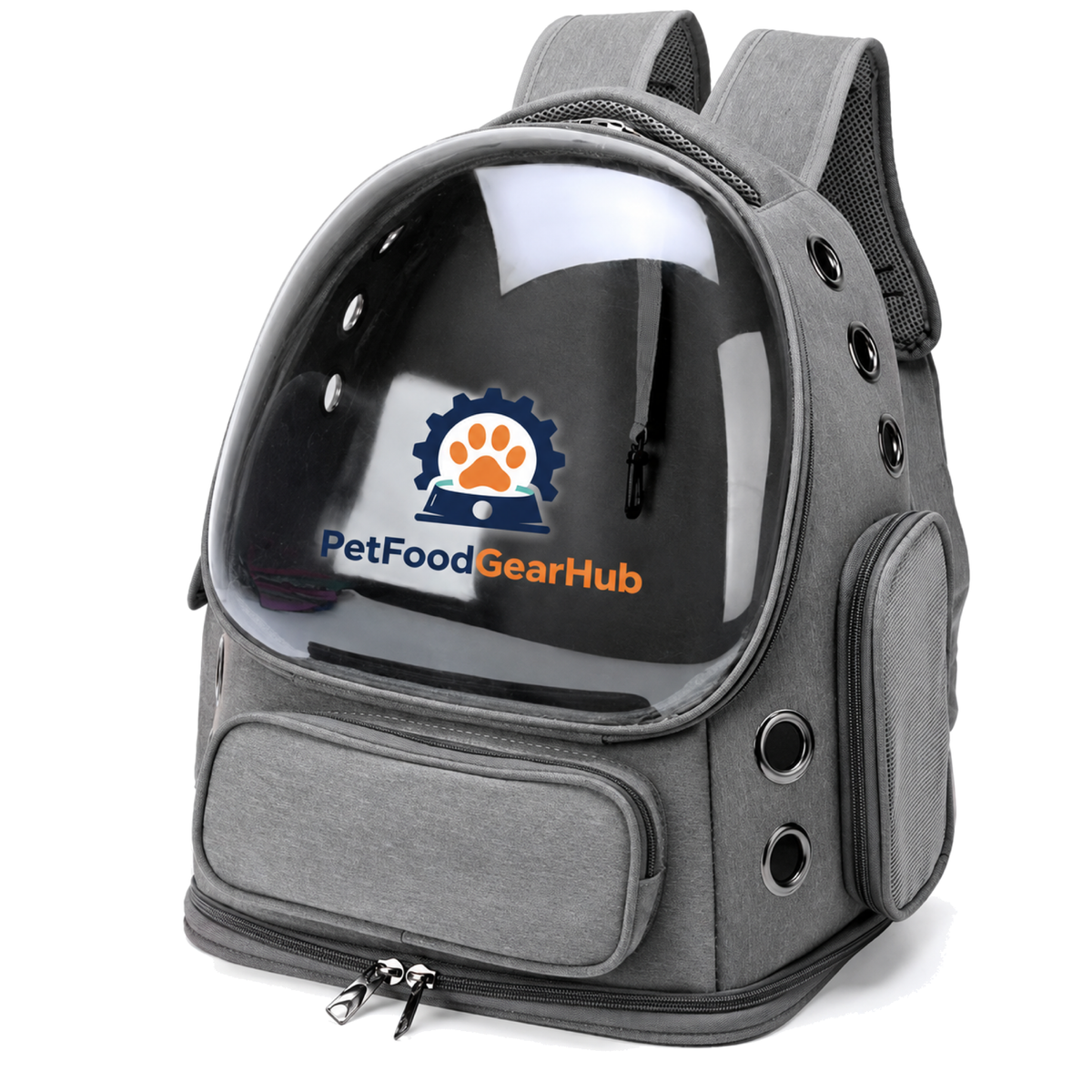 PetFoodGearHub gray pet carrier backpack