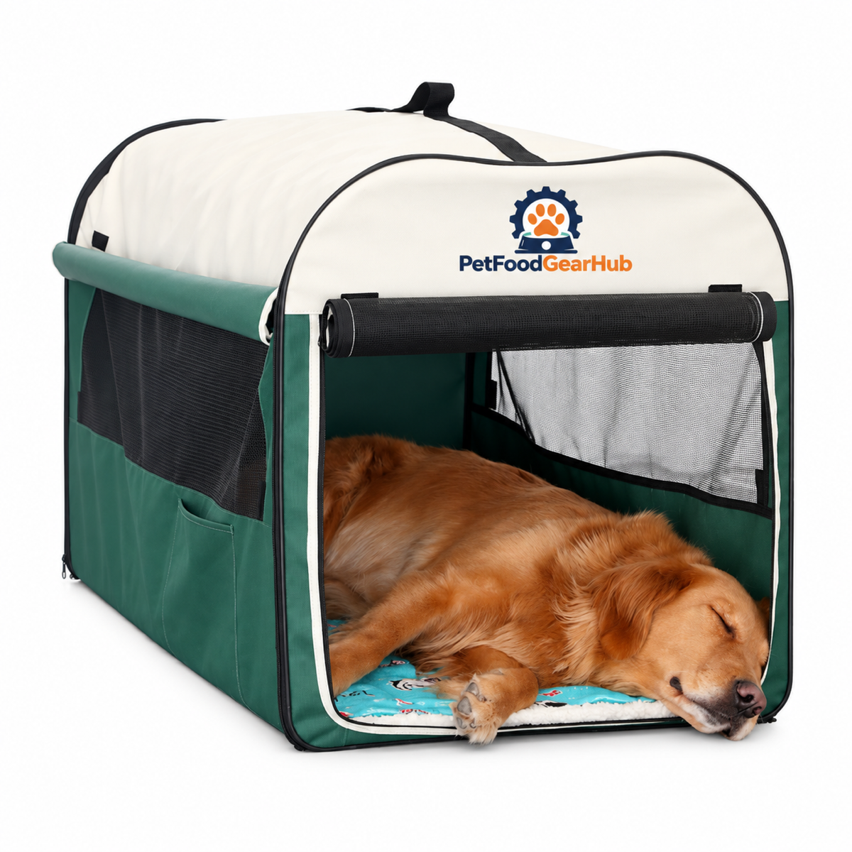 PetFoodGearHub Green Folding Soft Pet Crate - Mini - product view