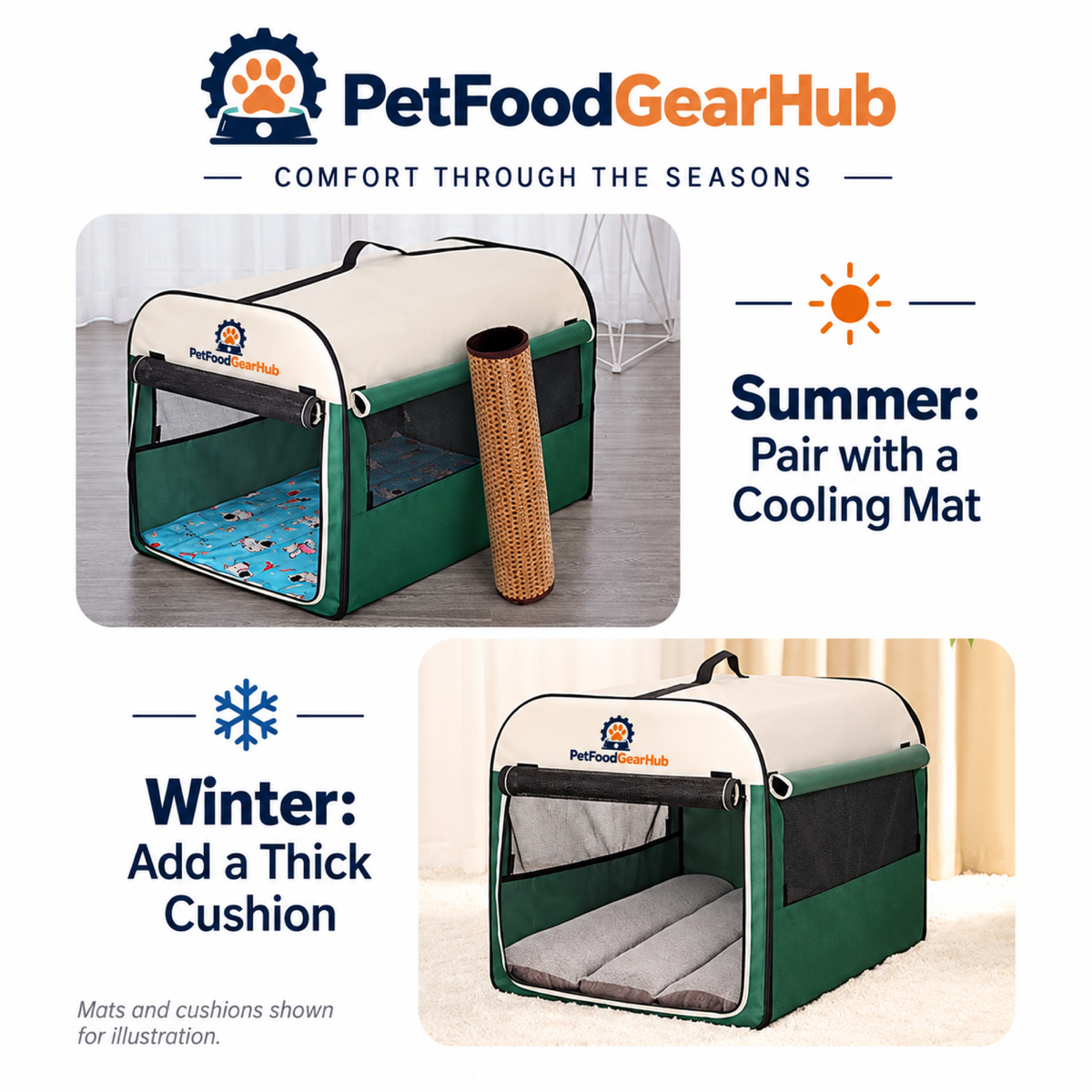 PetFoodGearHub Green Folding Soft Pet Crate - Mini - product details