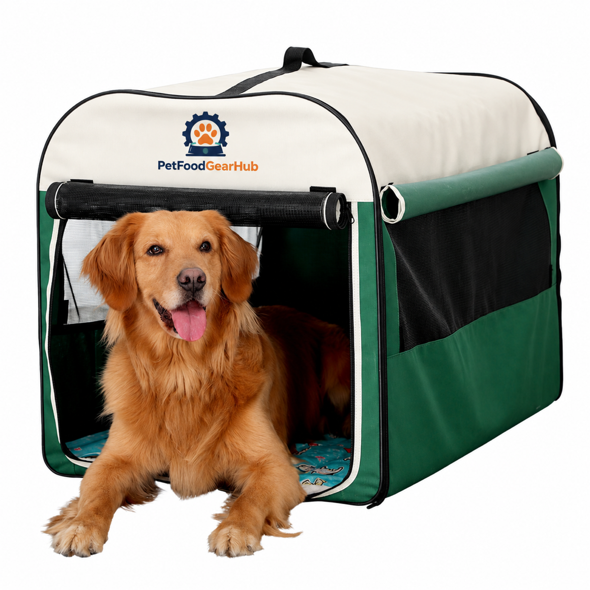 PetFoodGearHub Green Folding Soft Pet Crate - Mini - product details