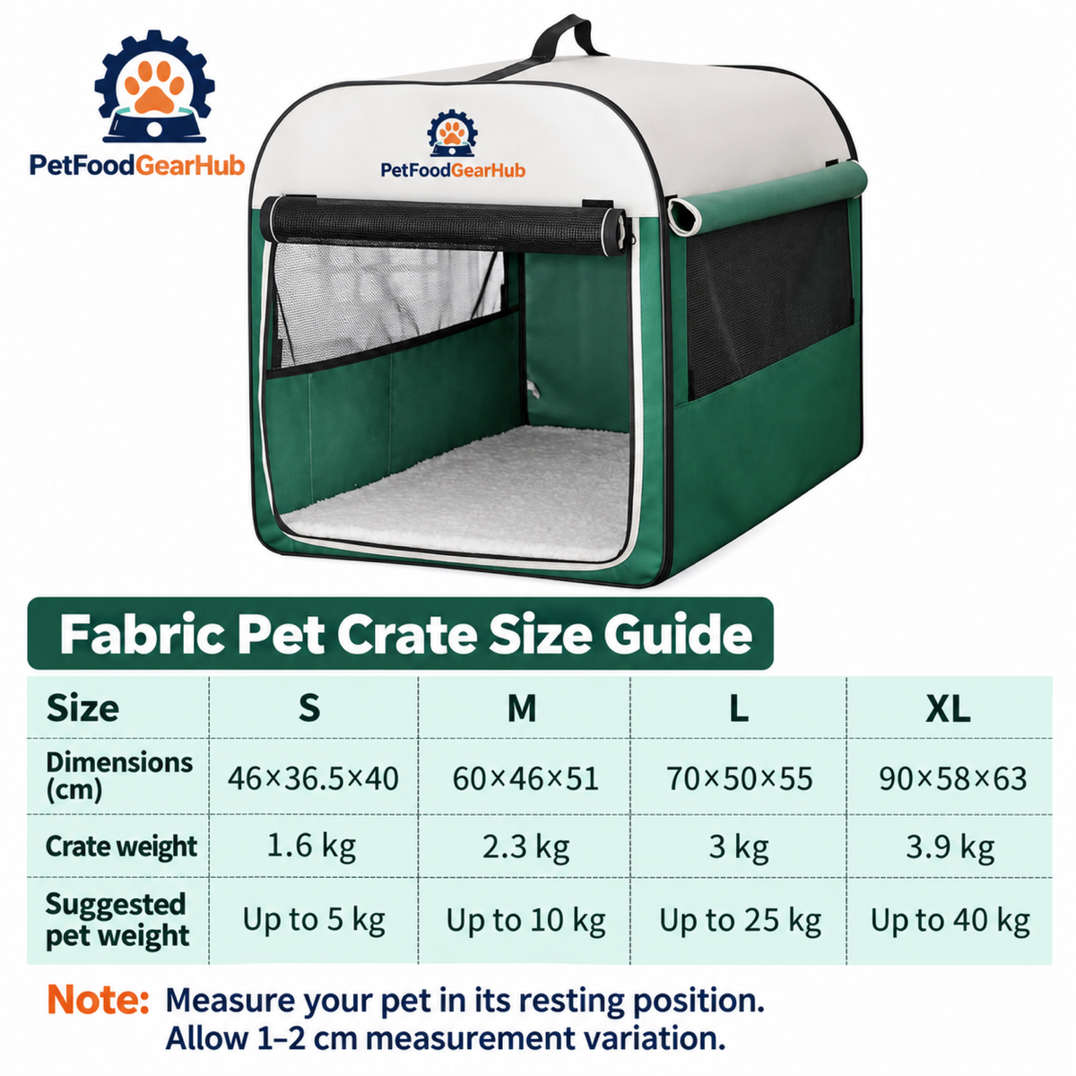 PetFoodGearHub Green Folding Soft Pet Crate - Mini - product details