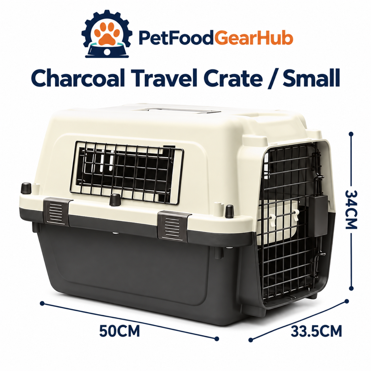 PetFoodGearHub Hard-Sided Pet Travel Crate in Multiple Sizes - product view