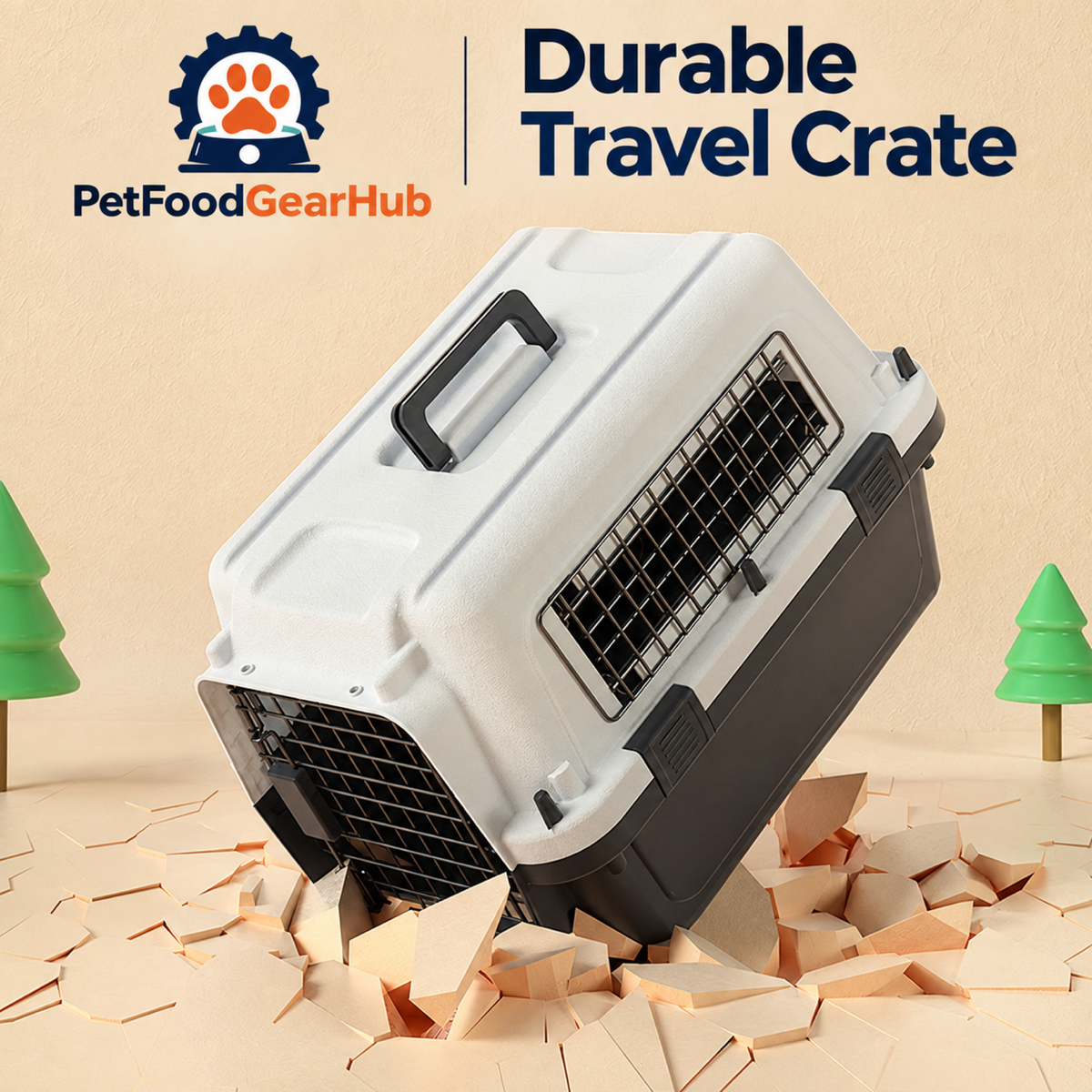 PetFoodGearHub Hard-Sided Pet Travel Crate in Multiple Sizes - product details
