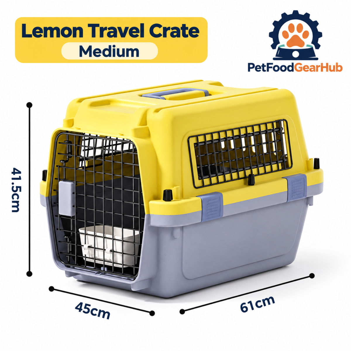 PetFoodGearHub Hard-Sided Pet Travel Crate in Multiple Sizes - product details