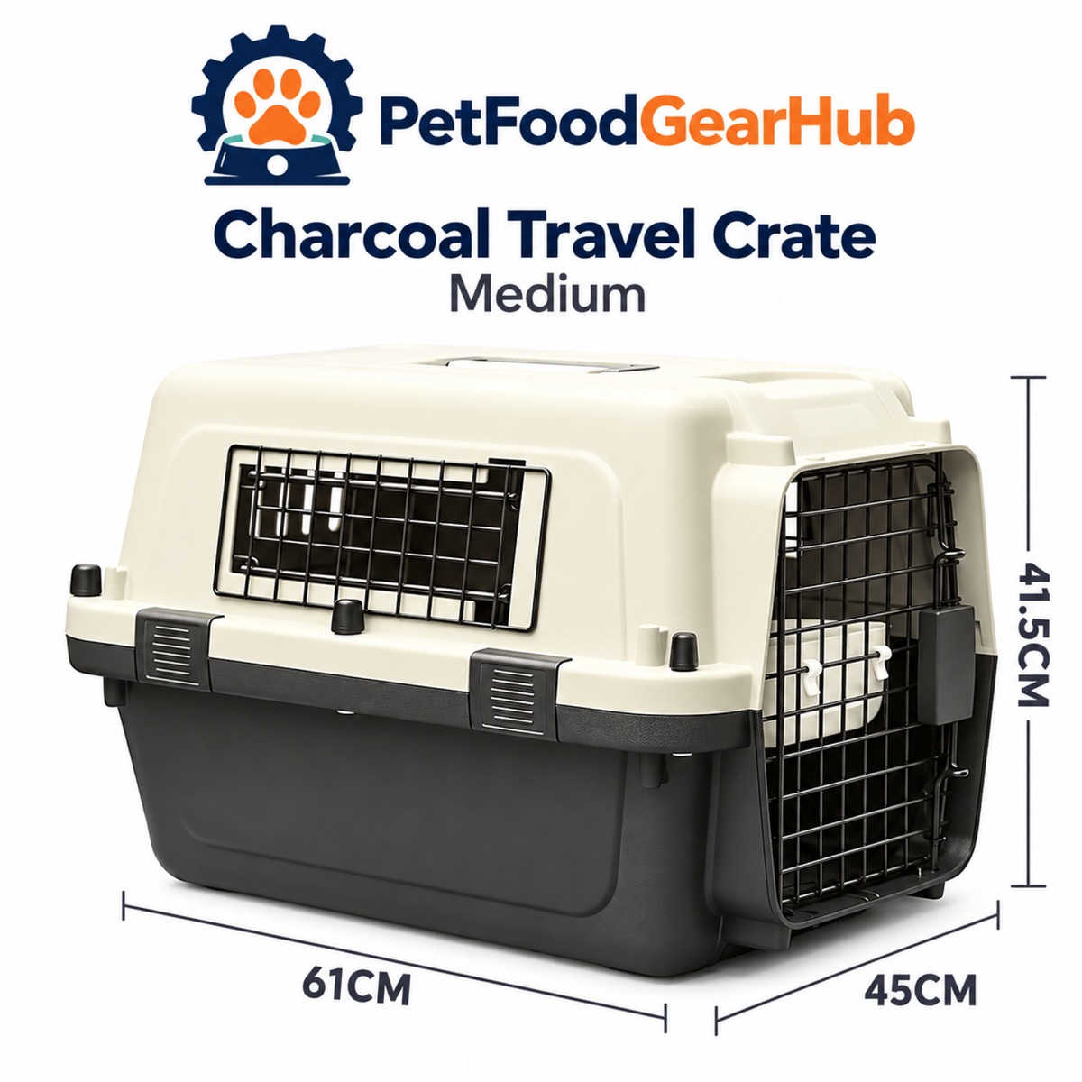 PetFoodGearHub Hard-Sided Pet Travel Crate in Multiple Sizes - product details