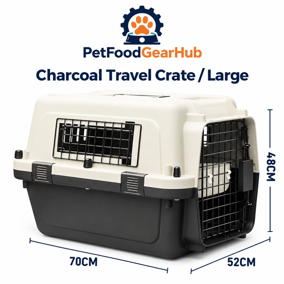 PetFoodGearHub Hard-Sided Pet Travel Crate in Multiple Sizes - product details