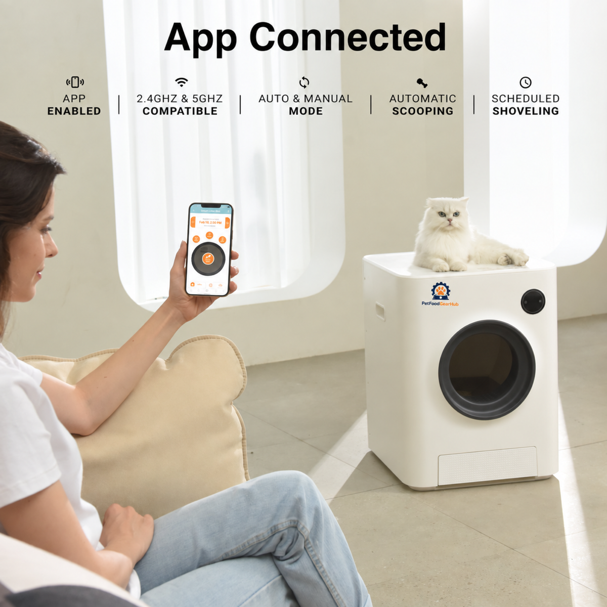 PetFoodGearHub Smart Self-Cleaning Litter Box with App Control - product detail 1