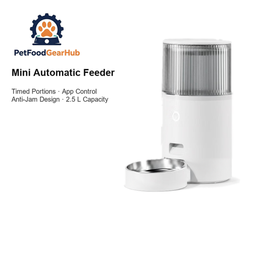 PetFoodGearHub Mini Automatic Pet Feeder - White - main product view
