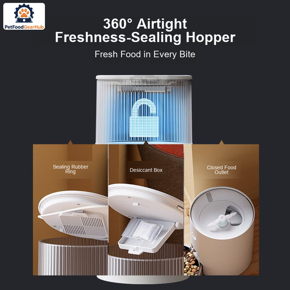 PetFoodGearHub Mini Automatic Pet Feeder - White - product detail 5