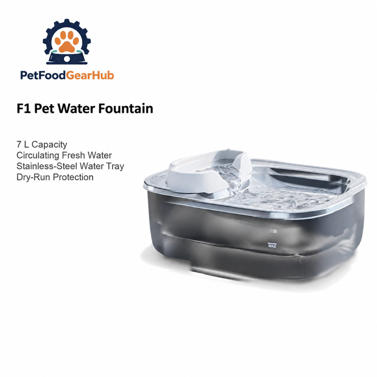 PetFoodGearHub F1 / F2 V2 Pet Water Fountain for Dogs - main product view