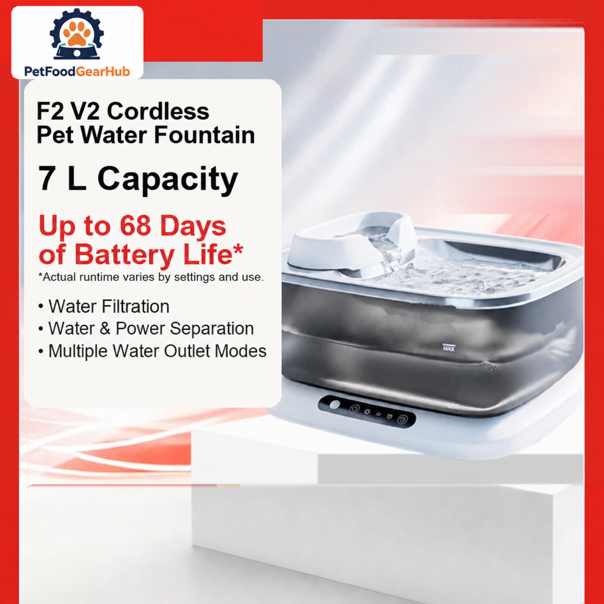 PetFoodGearHub F1 / F2 V2 Pet Water Fountain for Dogs - product detail 6