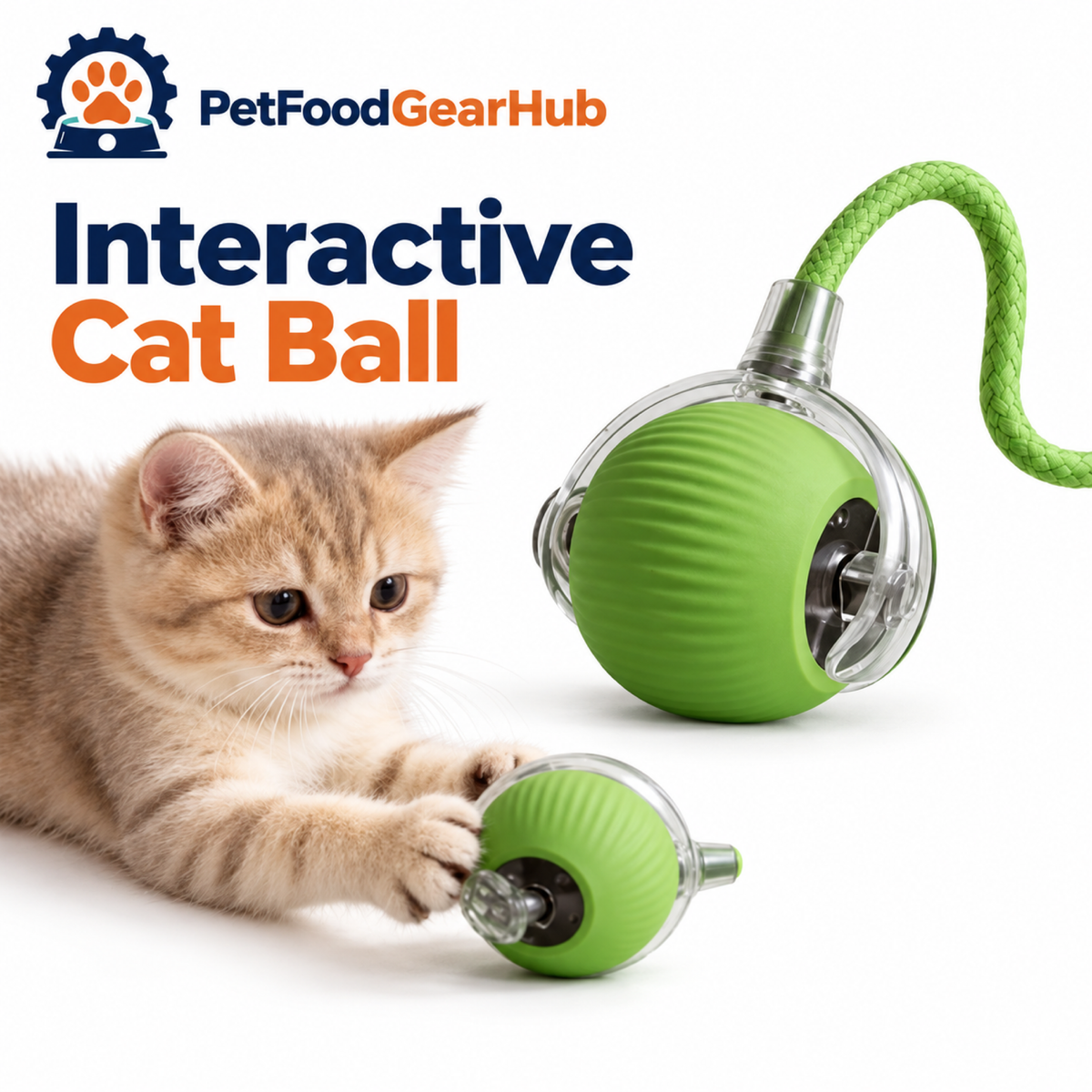 PetFoodGearHub Interactive Cat Ball 2.0 and Replacement Accessory - product view