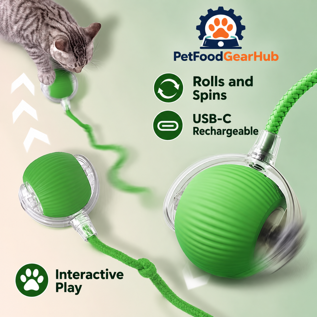 PetFoodGearHub Interactive Cat Ball 2.0 and Replacement Accessory - product details