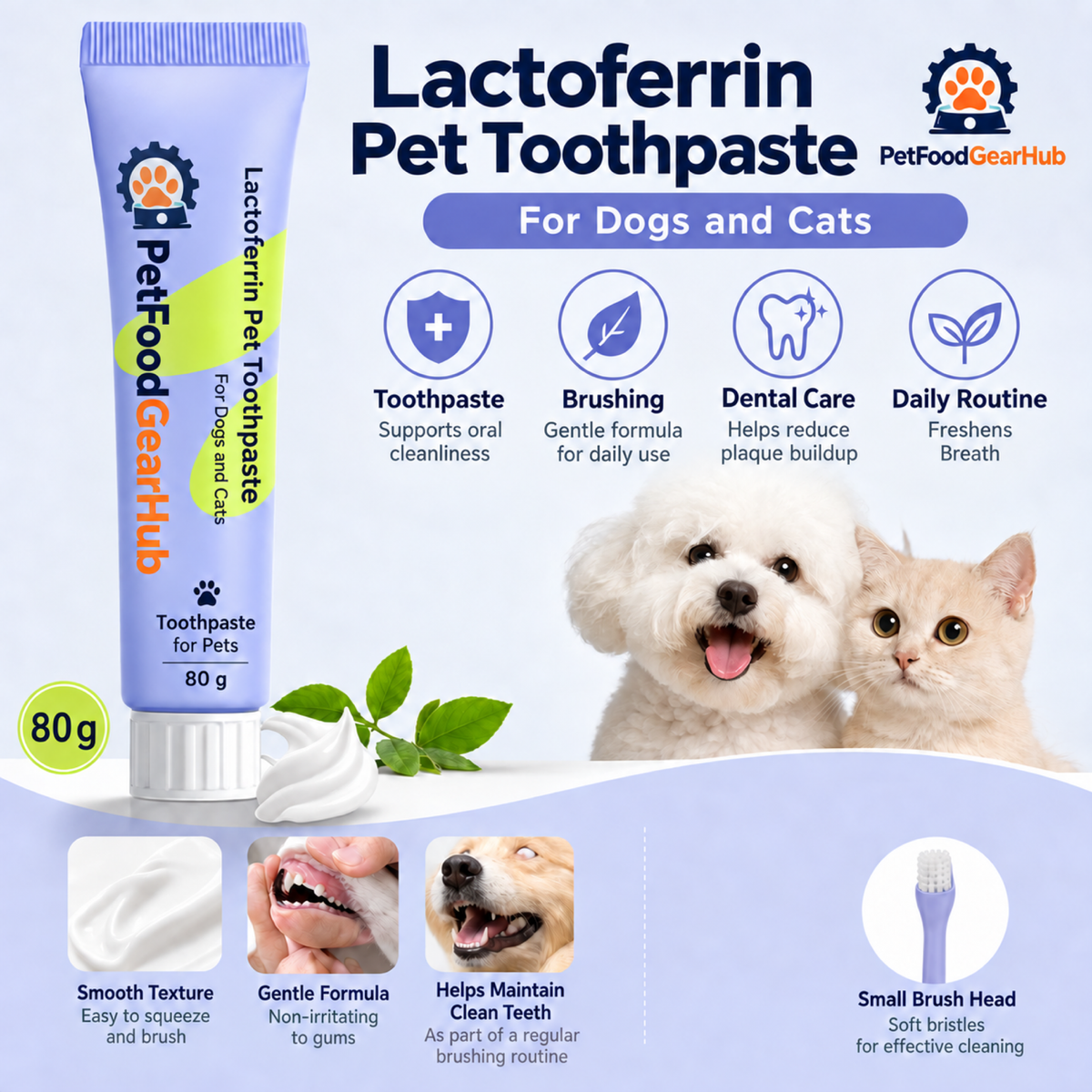 PetFoodGearHub lactoferrin pet toothpaste features