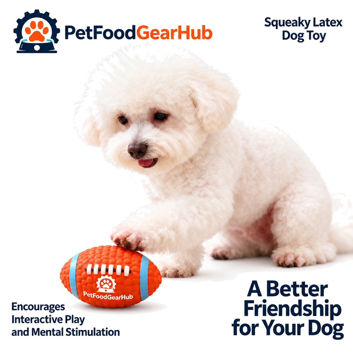 PetFoodGearHub squeaky latex football dog toy