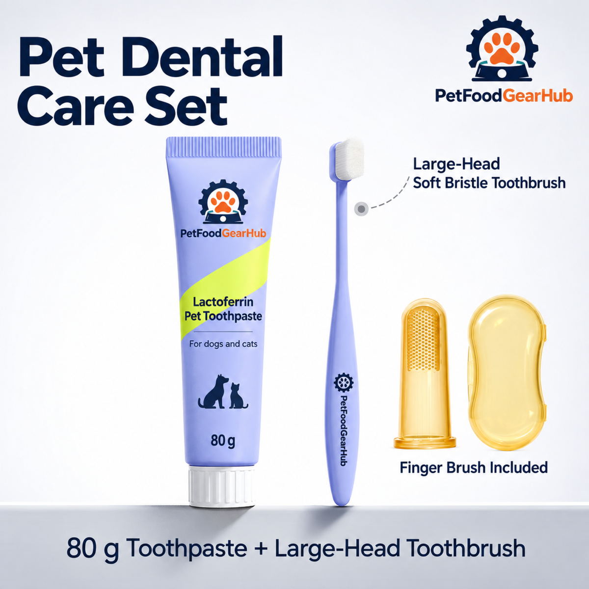 PetFoodGearHub large toothbrush toothpaste set