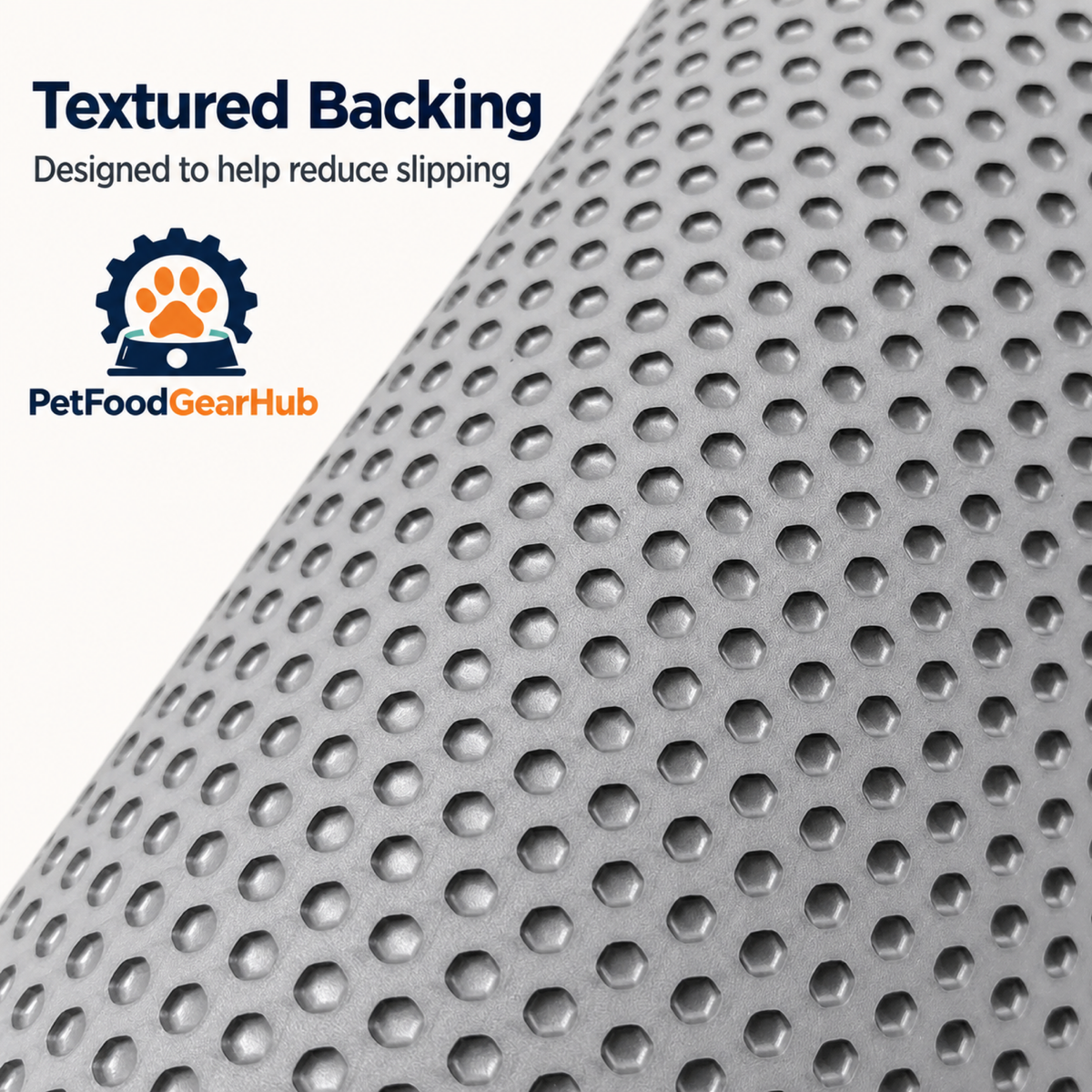PetFoodGearHub litter mat textured backing close-up