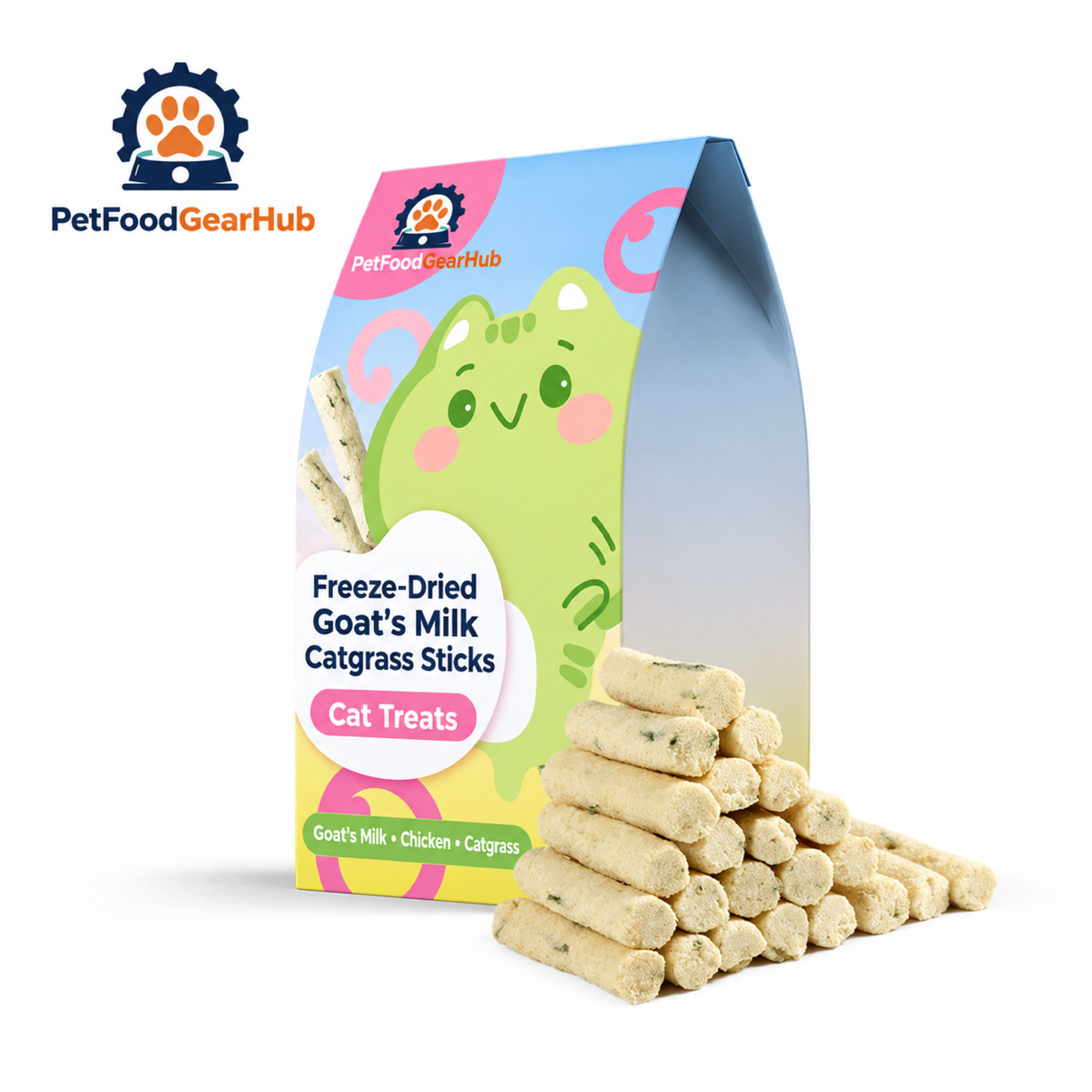 PFGH LSFD-49 US Freeze-Dried Goat's Milk Catgrass Sticks Cat Treats – Wholesale Cat Treats