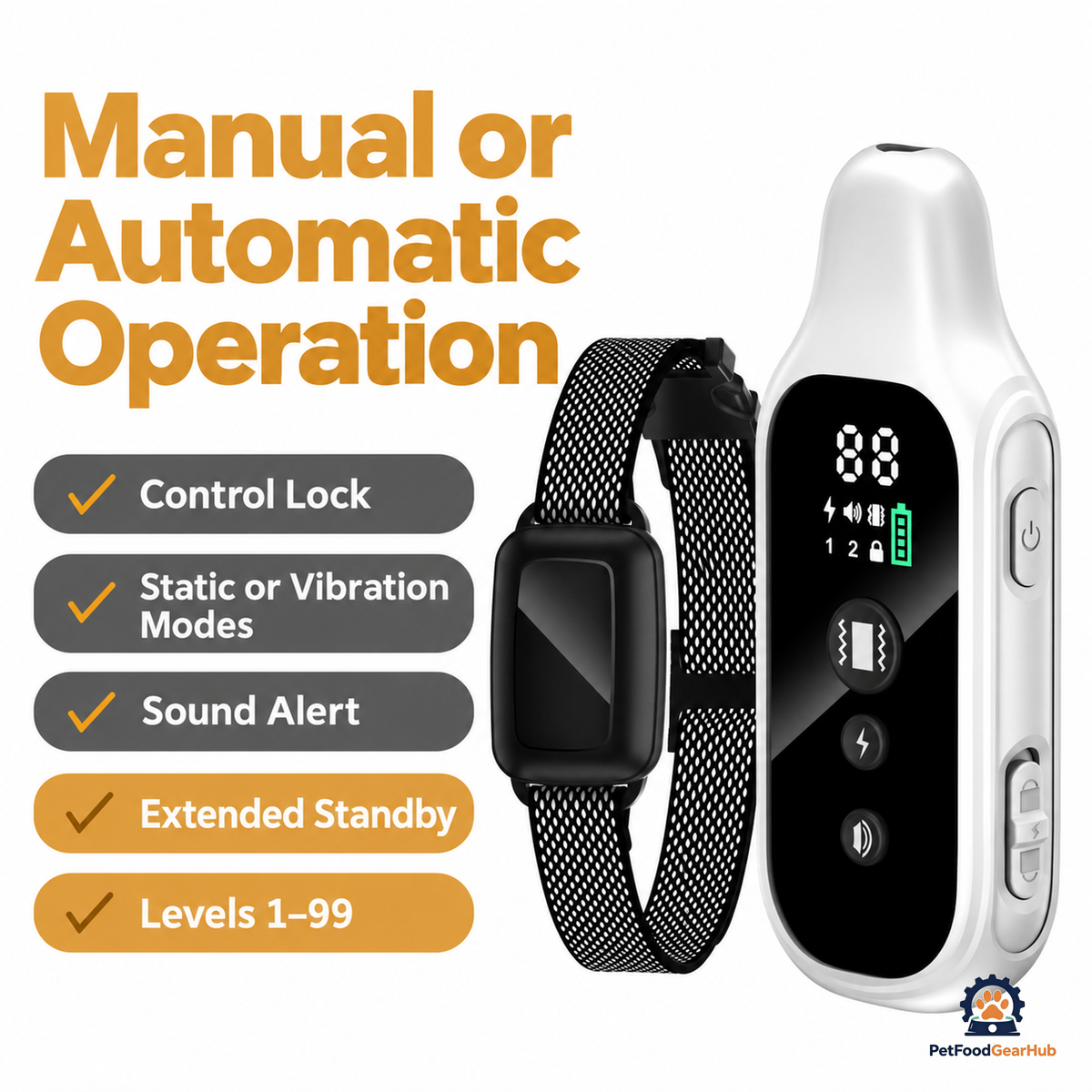 PetFoodGearHub Manual and Automatic Dog Training Collar - product view 4