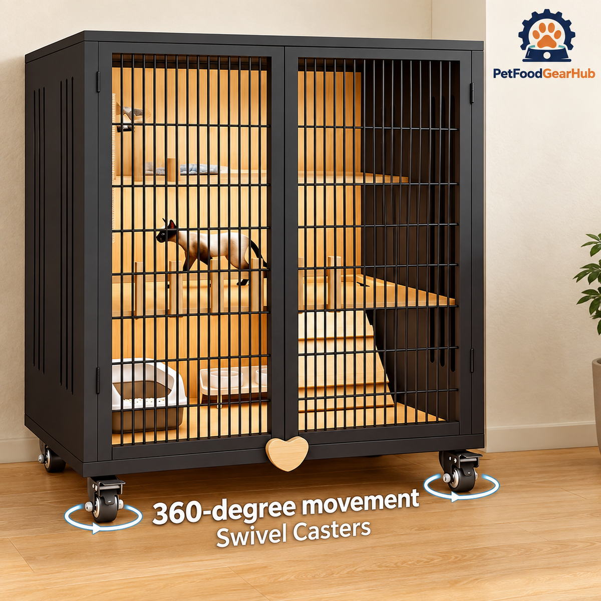 PetFoodGearHub Cat enclosure caster wheels