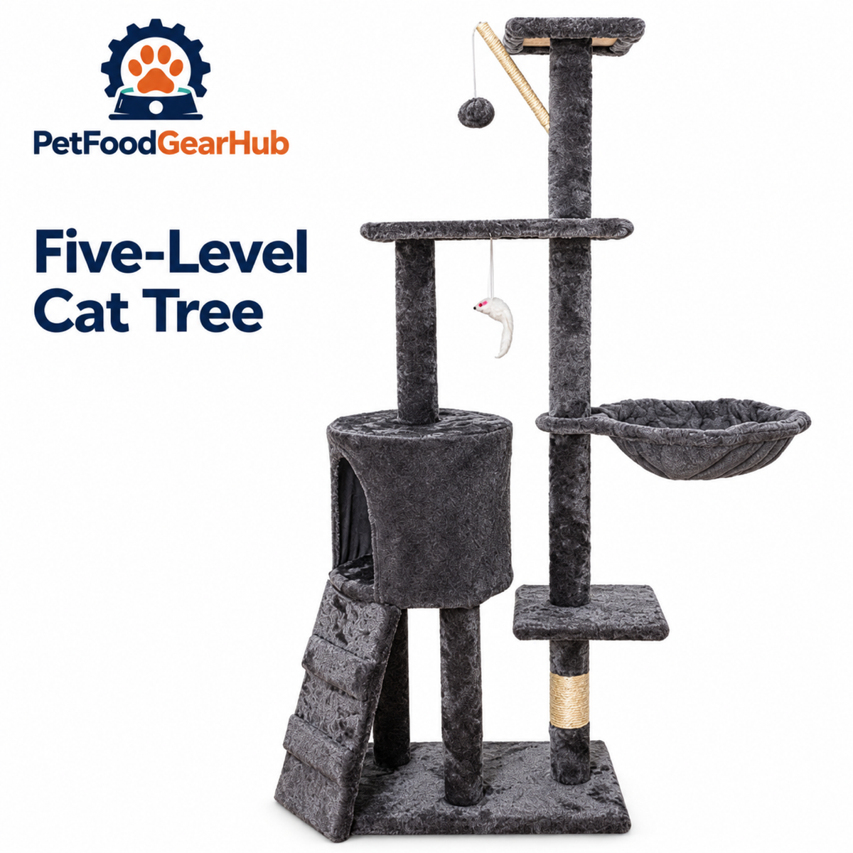 PetFoodGearHub Multi-Level Cat Tree with Condo and Scratching Posts - product view