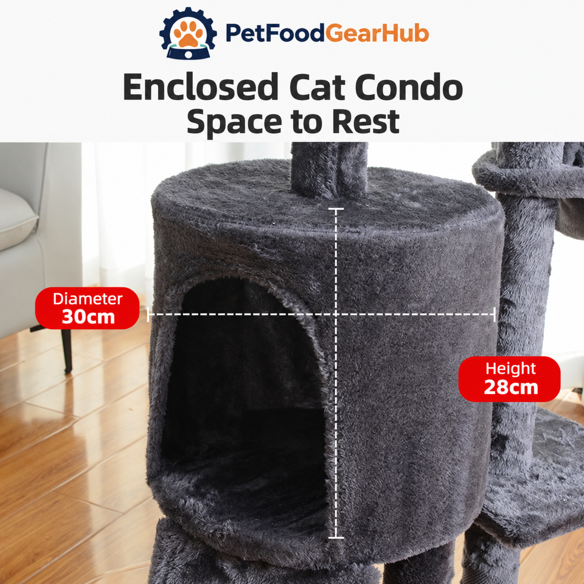 PetFoodGearHub Multi-Level Cat Tree with Condo and Scratching Posts - product details