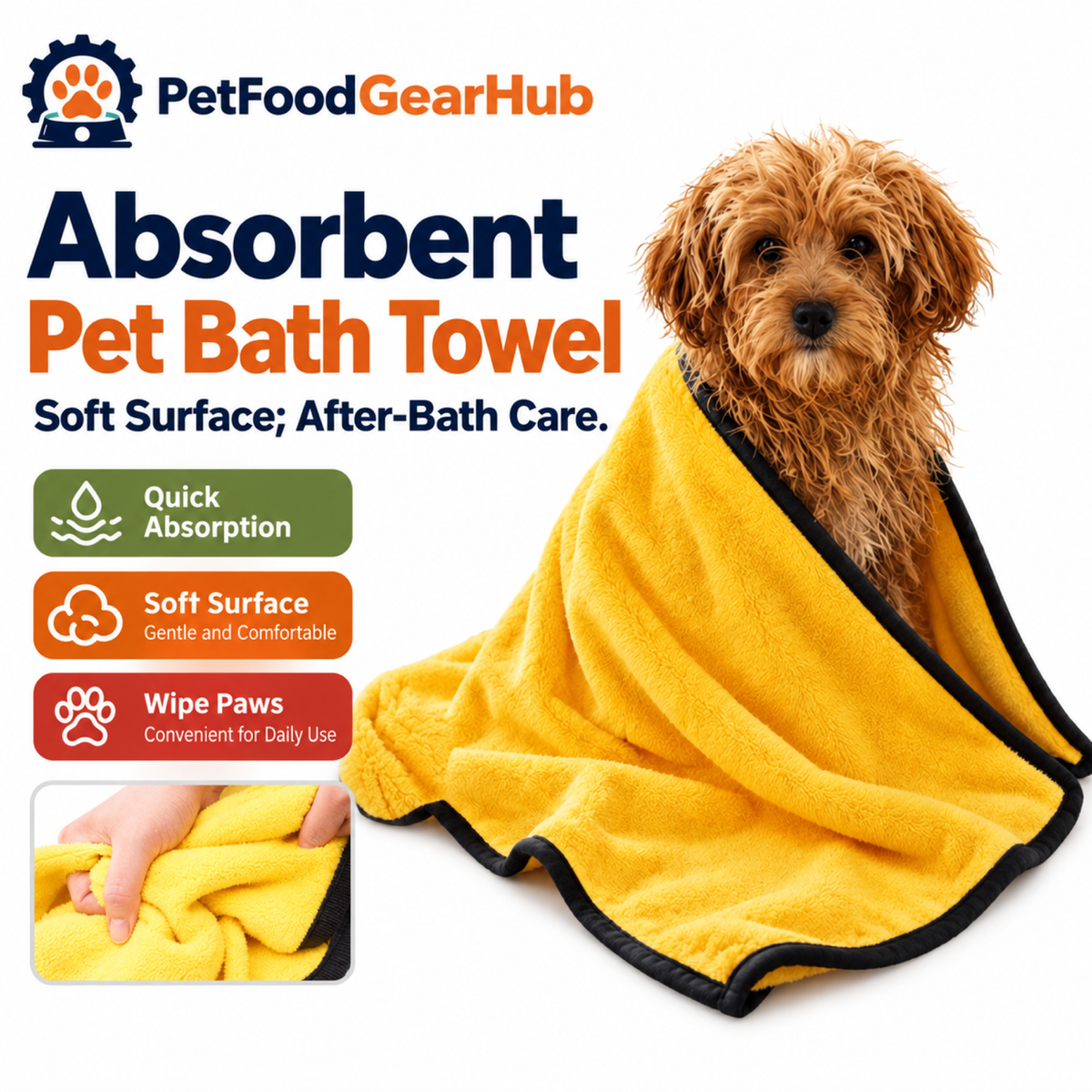 PetFoodGearHub pet bath towels product view