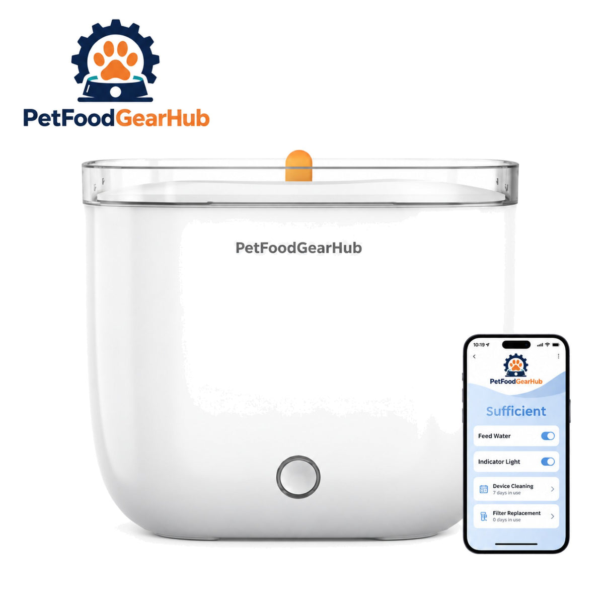 PetFoodGearHub Light Smart Cat Water Fountain, 2 L - Main product view