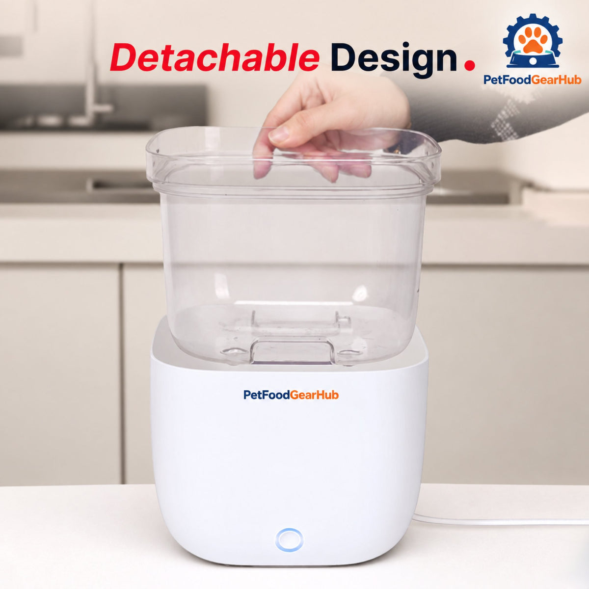 PetFoodGearHub Light Smart Cat Water Fountain, 2 L - Detachable parts for cleaning