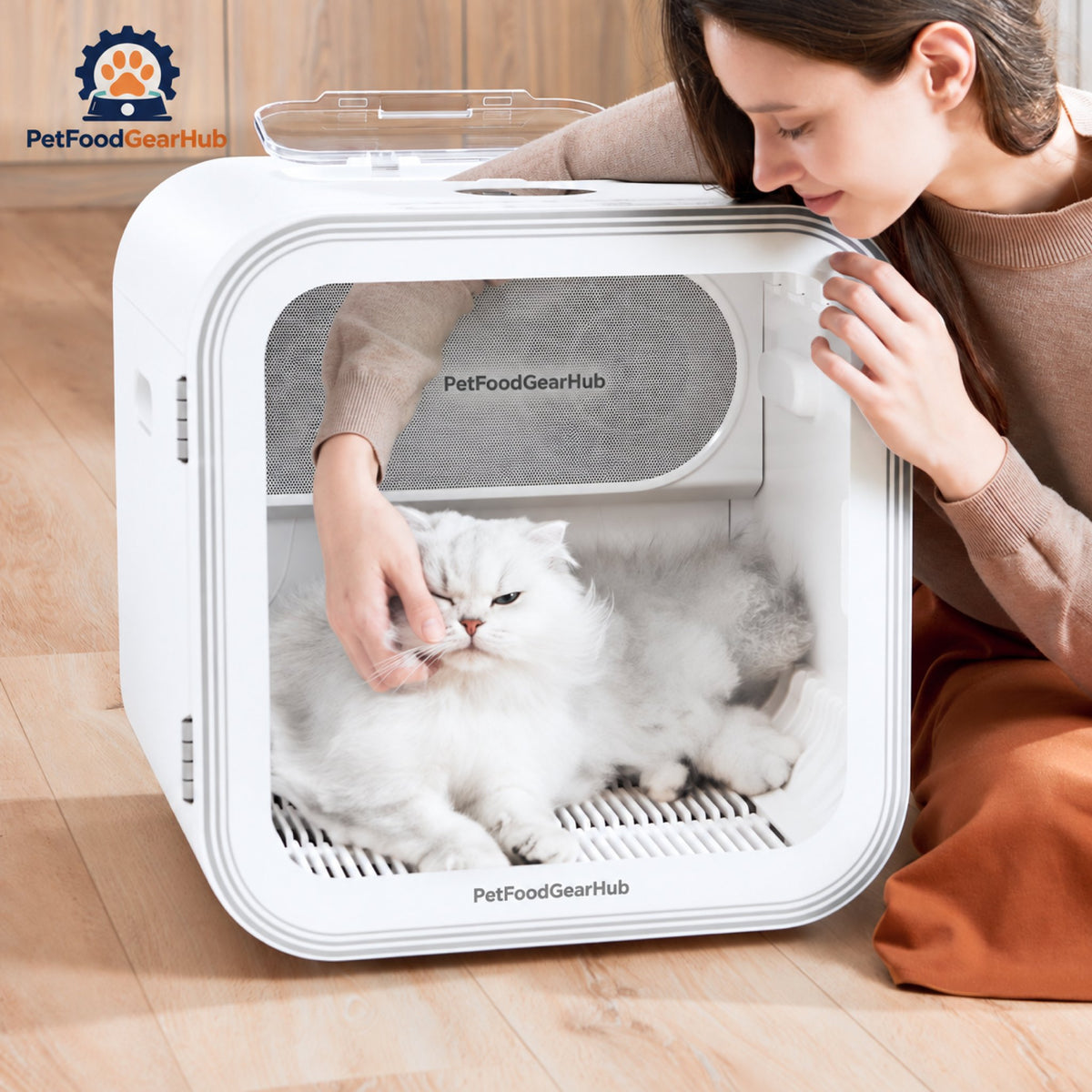 PetFoodGearHub H4 Pet Dryer Box for Cats and Small Dogs - Top access window