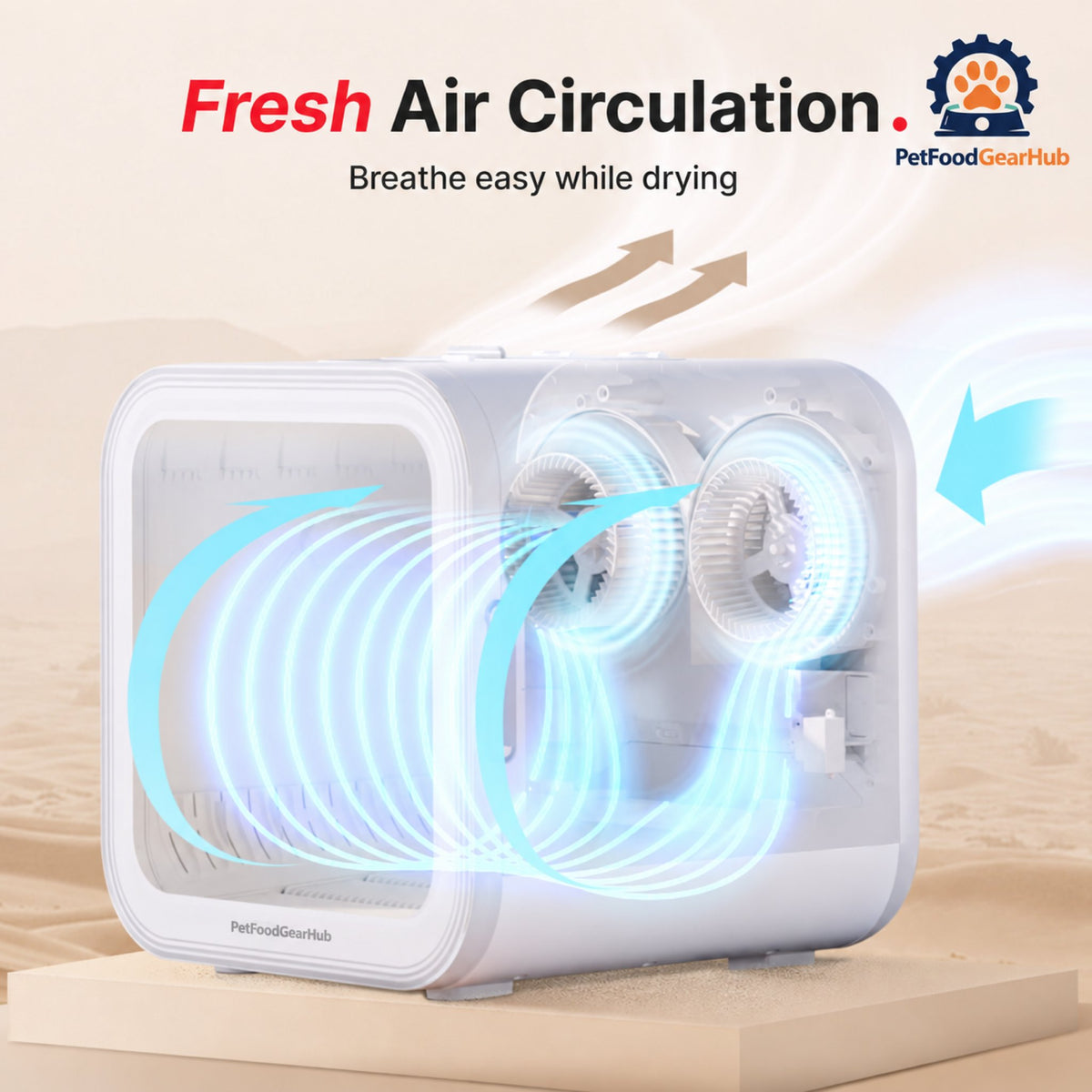 PetFoodGearHub H4 Pet Dryer Box for Cats and Small Dogs - Air circulation