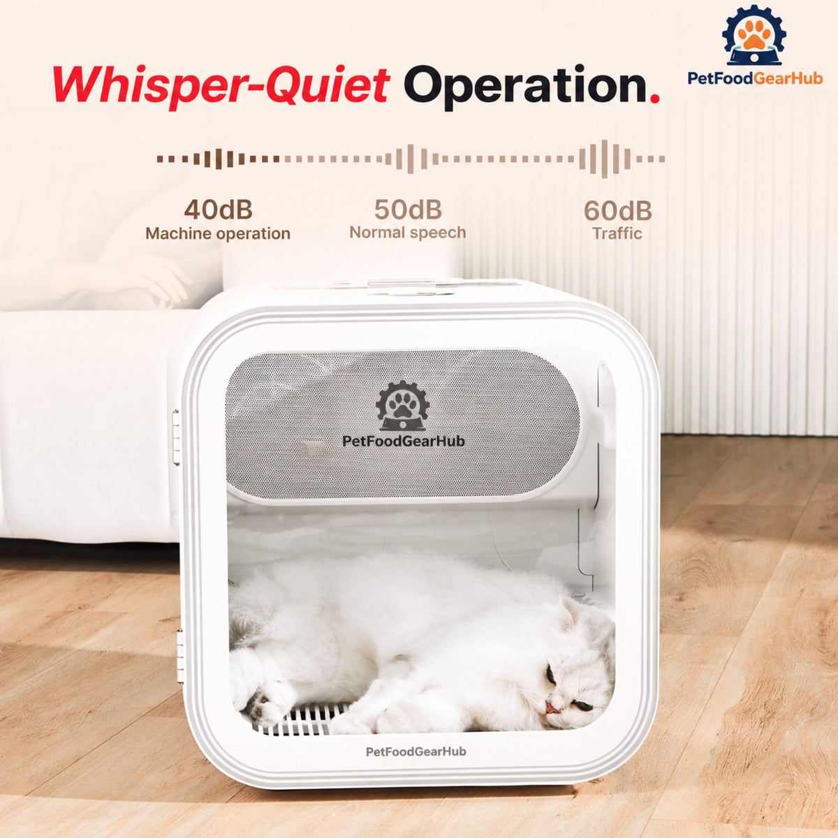 PetFoodGearHub H4 Pet Dryer Box for Cats and Small Dogs - Quiet operation