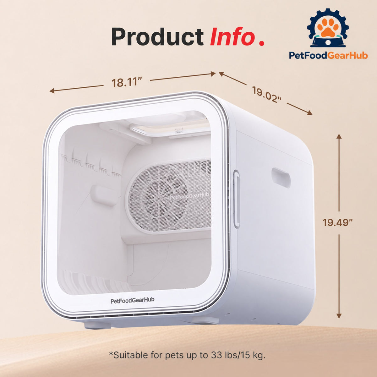 PetFoodGearHub H4 Pet Dryer Box for Cats and Small Dogs - Product dimensions
