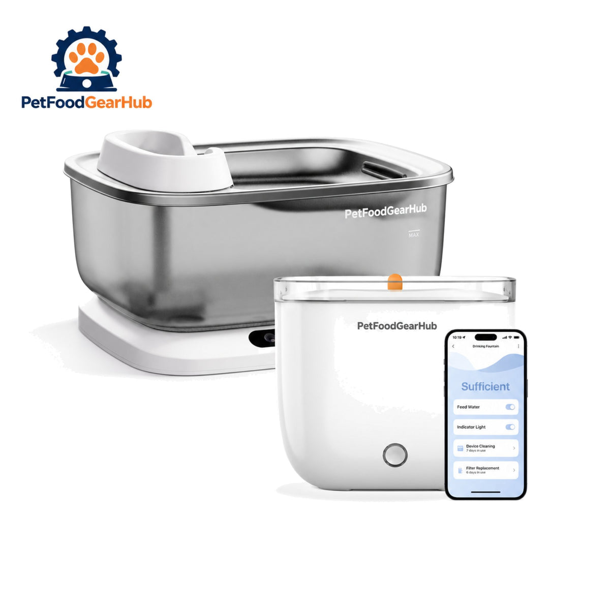PetFoodGearHub F2 V2 Dog Fountain & Light Smart Cat Fountain Bundle - Product bundle