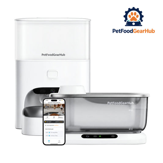 PetFoodGearHub F2 V2 Dog Fountain & M3 Pro Camera Feeder Bundle - Feeder and fountain bundle