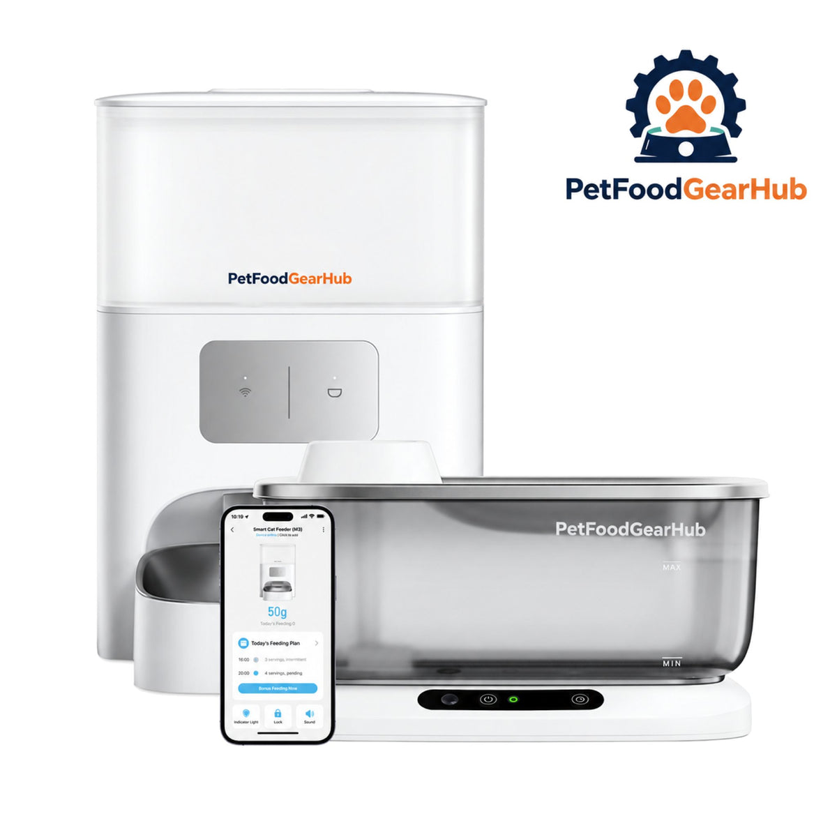 PetFoodGearHub F2 V2 Dog Fountain & M3 Smart Cat Feeder Bundle - Feeder and fountain bundle