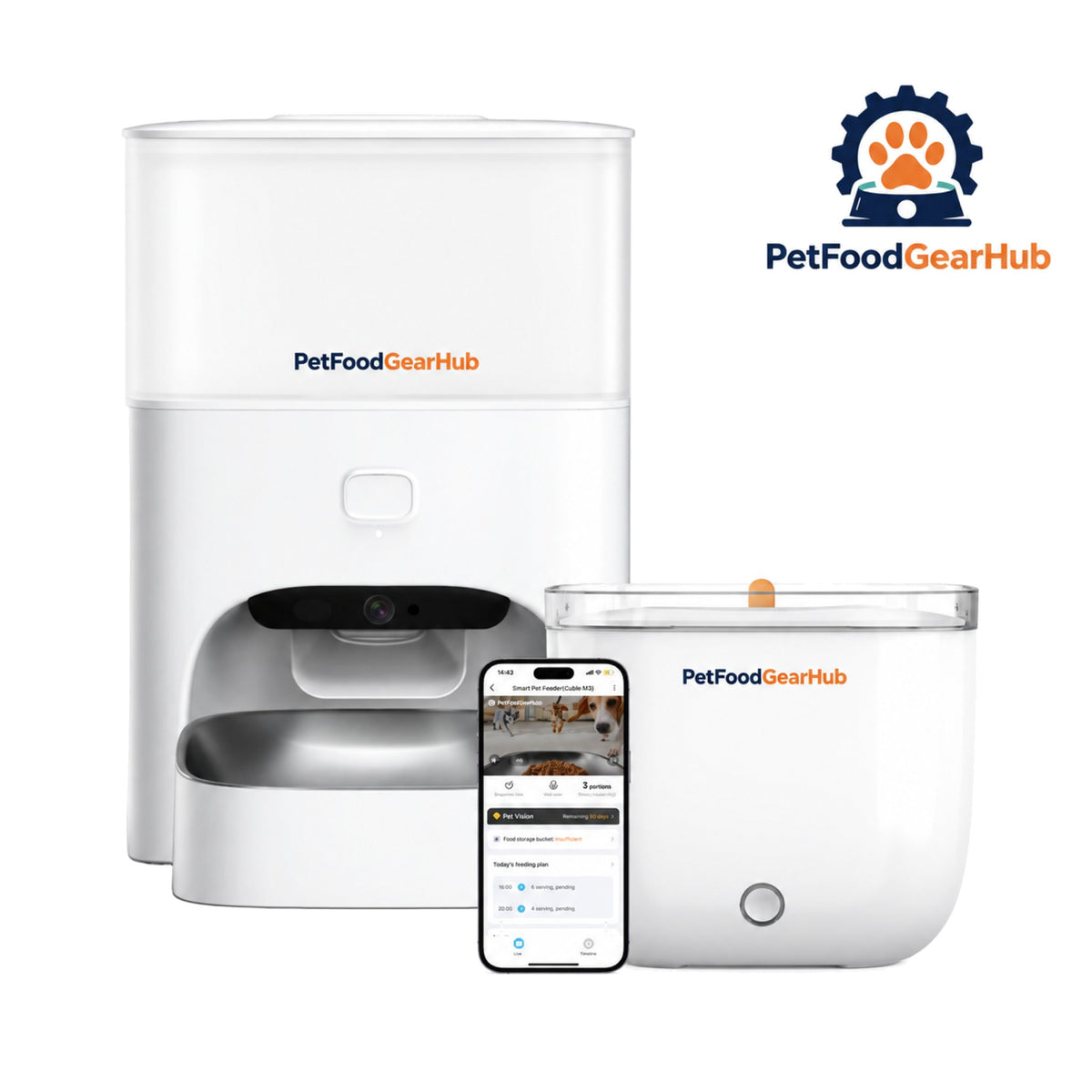 PetFoodGearHub M3 Pro Camera Feeder & Light Smart Fountain Bundle - Feeder and fountain bundle