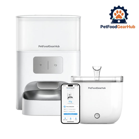 PetFoodGearHub M3 Smart Feeder & Light Youth Cat Fountain Bundle - Feeder and fountain bundle