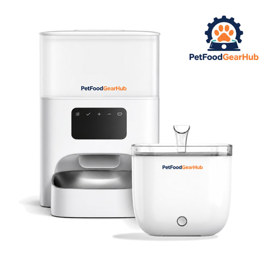 PetFoodGearHub Light Youth Cat Fountain & M2 Feeder Bundle - Feeder and fountain bundle