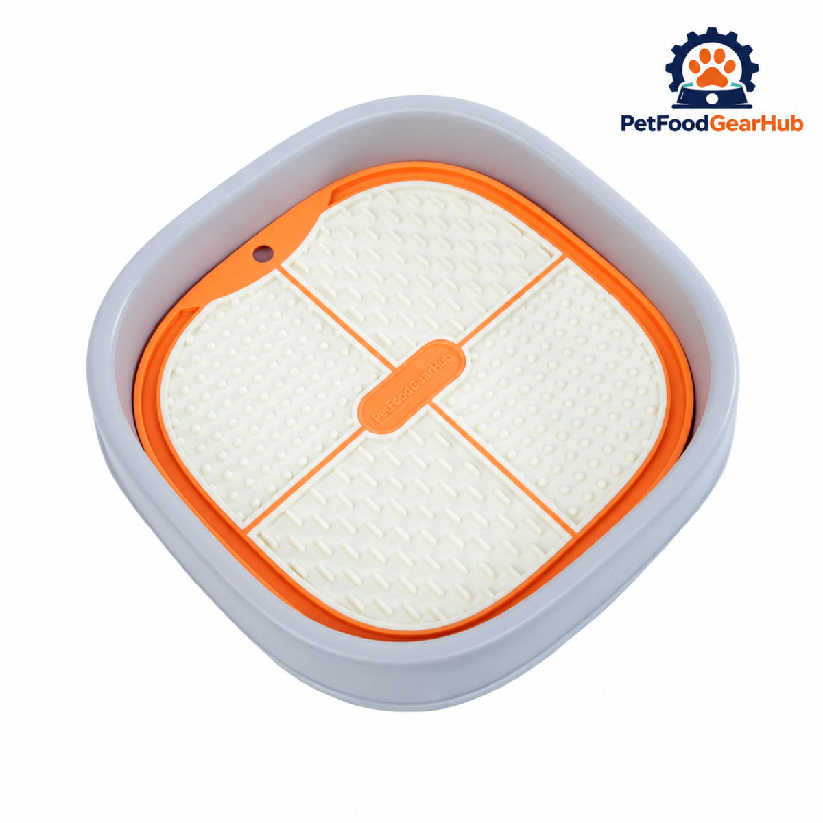 PetFoodGearHub Lick Mat and Holder Set - Orange lick mat and holder