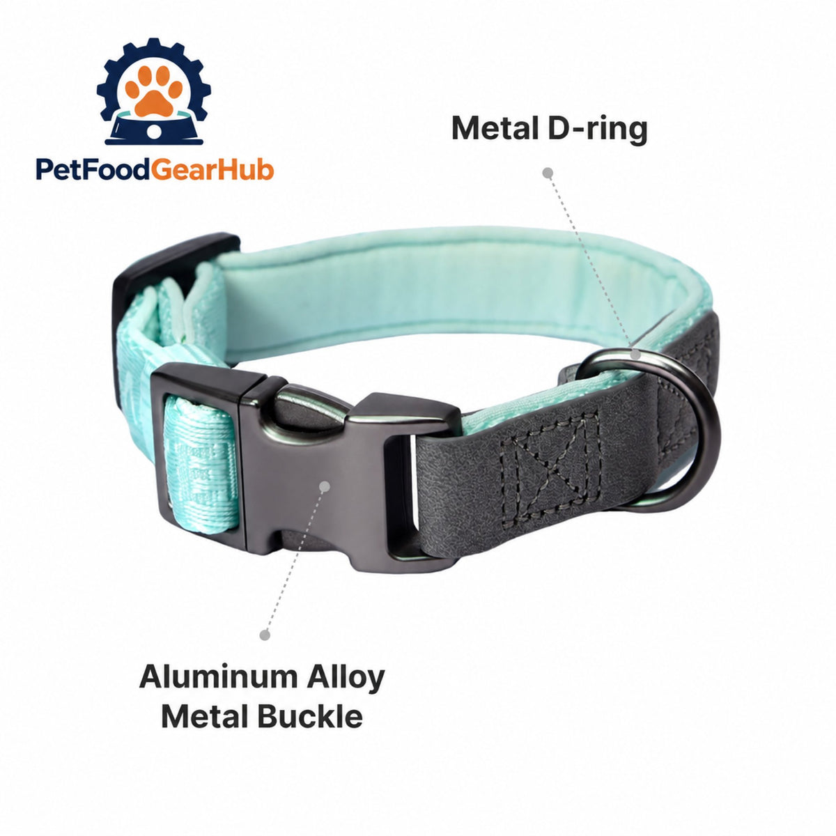 PetFoodGearHub Embroidered Jacquard Dog Collar and Leash Set - Metal hardware and adjustable strap