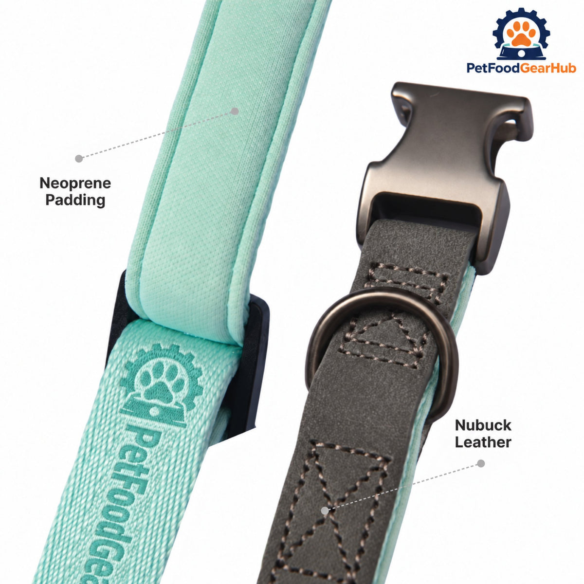 PetFoodGearHub Embroidered Jacquard Adjustable Dog Collar - Padded collar lining
