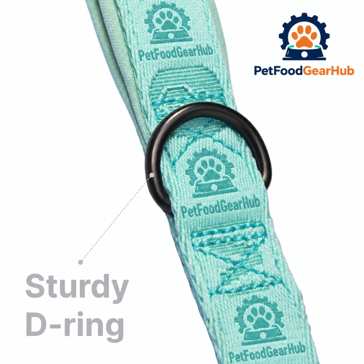 PetFoodGearHub Embroidered Jacquard Dog Leash, 4 ft - Leash attachment ring