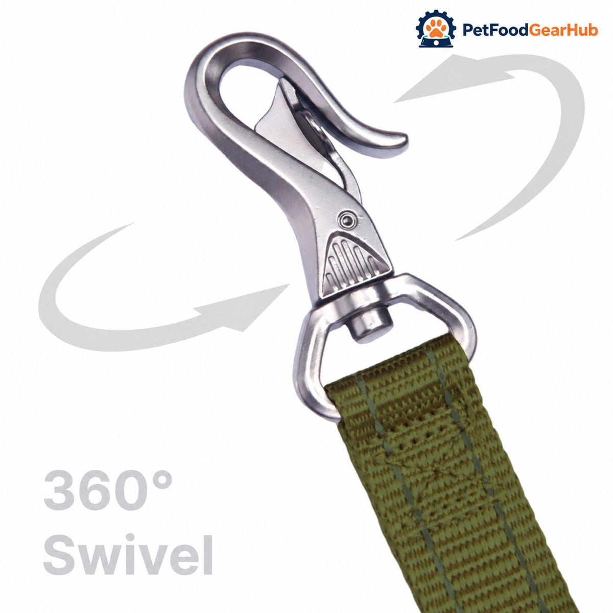 PetFoodGearHub Shock-Absorbing Dog Leash with Two Handles - Swivel leash clip