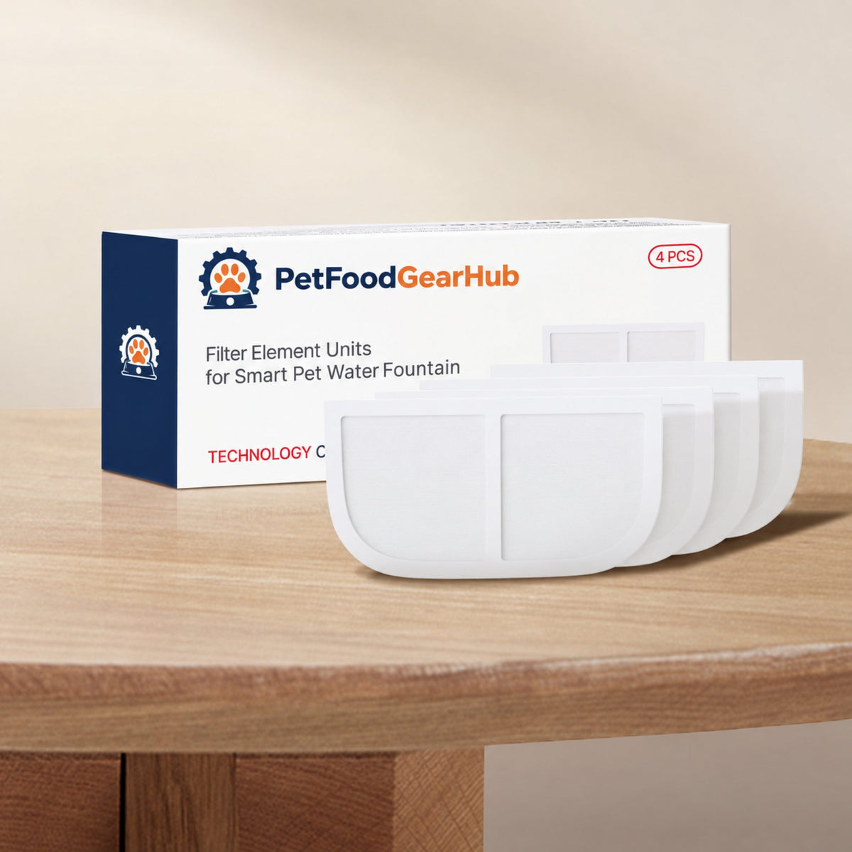 PetFoodGearHub Light and Light Youth Fountain Filters, 4-Pack - Filter package contents