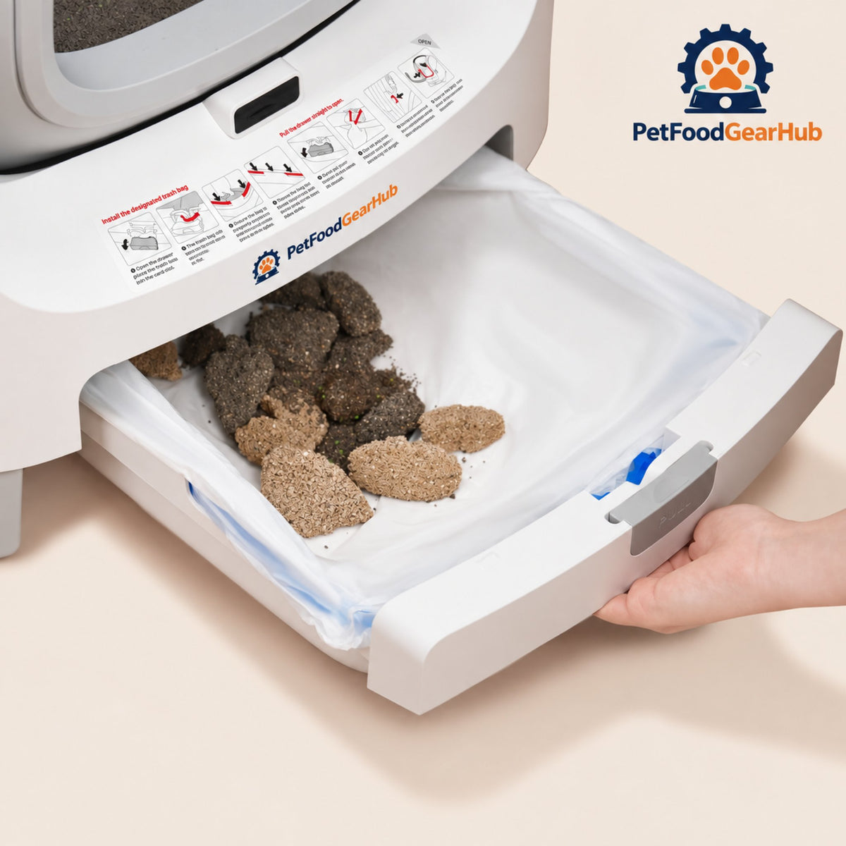 PetFoodGearHub C1 Litter Box Drawstring Waste Bags, 60 Count - Product detail view 2